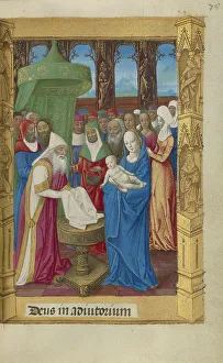Synagogue Prints: The Presentation in the Temple; Book of Hours, 1478. Creator: Master of Guillaume Lambert