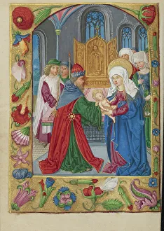 Priests Prints: The Presentation in the Temple; Book of Hours, early 16th century. Creator: Unknown