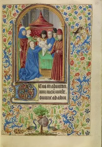 Jacques De Luxembourg Master Of Prints: The Presentation in the Temple; Book of Hours