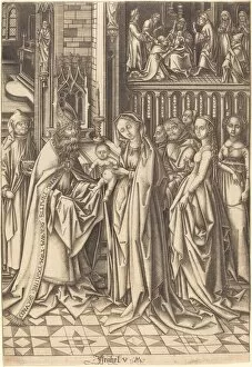 Bishops Mitre Collection: The Presentation in the Temple, c. 1490 / 1500. Creator: Israhel van Meckenem