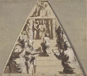 Isaac Gallery: Presentation of the Virgin in the Temple (below), Abraham about to Sacrifice Isaac (above