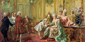 Academic Art Collection: The presentation of the young Mozart to Mme de Pompadour at Versailles in 1763