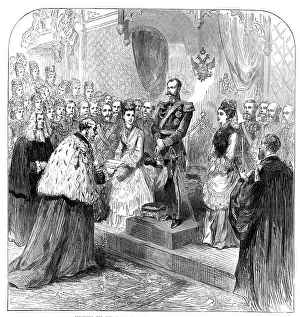 Officials Prints: Presenting the City of London Address to the Emperor of Russia at Guildhall