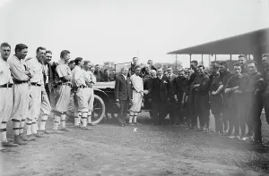 Presentation Prints: Presenting Collins with car at World Series, Philadelphia, 1914 Creator: Bain News Service