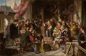 Voluntary Prints: Presenting the Fowler to the Shooting Brotherhood, c1872. Creator: Wladyslaw Luszczkiewicz