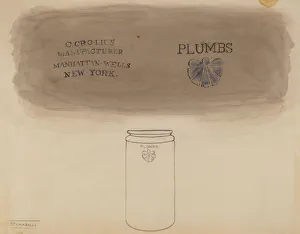 Preserved Food Prints: Preserve Jar, c. 1940. Creator: Frank Fumagalli