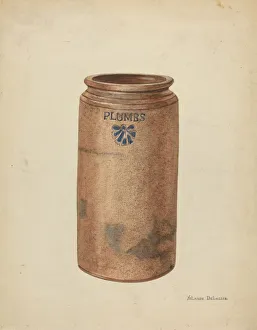 Storage Jar Prints: Preserve Jar, c. 1953. Creator: Yolande Delasser