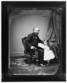Lawmaker Prints: President James A. Garfield and daughter, between 1865 and 1880. Creator: Unknown
