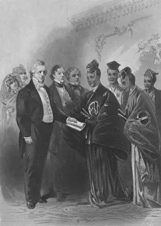 James Buchanan Collection: The President and the Japanese Embassy, c1869. Artist: Augustus Robin