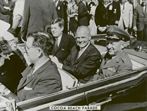 Davis Prints: President John F. Kennedy, John Glenn and General Davis in Cocoa Beach Parade, 1962