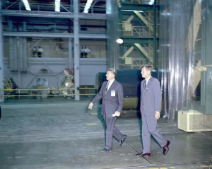 President Kennedy Tours Marshall with von Braun, September 11, 1962. Creator: NASA President Kennedy Tours Marshall with von Braun, September 11, 1962. Creator: NASA