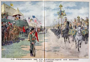 The President of the Republic reviewing Russian troops, Krasnoye Selo, Russia, 1914 The President of the Republic reviewing Russian troops, Krasnoye Selo, Russia, 1914