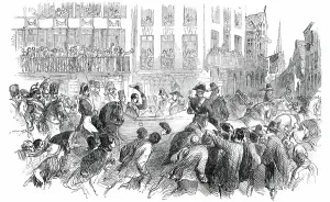 Presidents Prints: The President in the Rue St. Jean, at Caen, 1850. Creator: Unknown