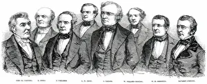 Taylor Zachary Prints: President Taylor and his Cabinet - daguerreotyped by Brady, 1850. Creator: W Thomas