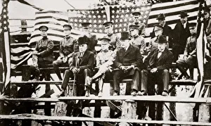 Warren Harding Prints: President Warren G Harding at a baseball park, Fort Benning, Georgia, USA, early 1920s