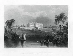 Images Dated 9th May 2007: The Presidents House, from the river. c1820-1850