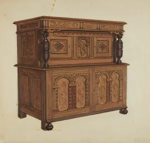 Embellished Prints: Press Cupboard, c. 1936. Creator: Francis Borelli