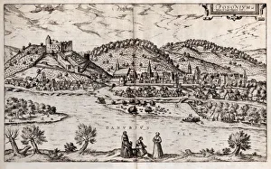 River Danube Prints: Pressburg (Bratislava). From: Civitates orbis terrarium)