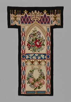 Cross Stitch Gallery: Prie-Dieu Cover, England, c. 1857 / 60. Creator: Unknown