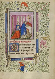 Communion Prints: A Priest Celebrating Mass; Book of Hours, about 1410. Creator: Unknown