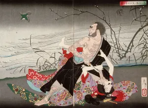 On Top Of Prints: The Priest Dainichi Murders Umegae, 1886. Creator: Tsukioka Yoshitoshi