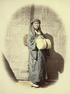 Vignette Prints: Priest Traveling, 1866-1867. Creator: Felice Beato