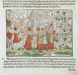 Ammann Jost Prints: The Priests Carry the Ark of the Covenant, between 1640 and 1660. Creator: Jost Ammon