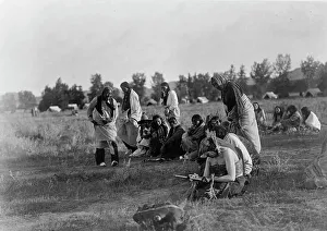 Priests passing before the pipe-Cheyenne, c1910. Creator: Edward Sheriff Curtis