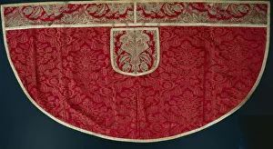 Priests Red Cope, Orphrey and Hood, late 1500s - early 1600s. Creator: Unknown