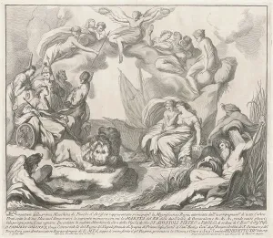 Goddesses Prints: The Prima Macchina for the Chinea of 1741: Allegory of Regal Magnificence