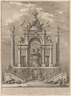 Tribute Prints: The Prima Macchina for the Chinea of 1751: Triumphal Arch for Roger I of Sicily, 1751