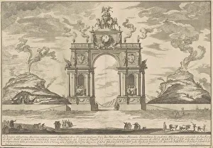 Tribute Prints: The Prima Macchina for the Chinea of 1756: A Triumphal Arch between Mount Etna