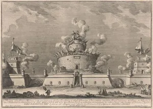 Tribute Prints: The Prima Macchina for the Chinea of 1759: A Fortress, 1759. Creator: Giuseppe Vasi