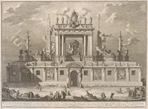 Pier Paolo Posi Prints: The Prima Macchina for the Chinea of 1762: The Farnese Bull and Other Antiquities