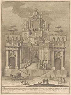 Vasi Giuseppe Prints: The Prima Macchina for the Chinea of 1778: A Countryside Belevedere with Hercules