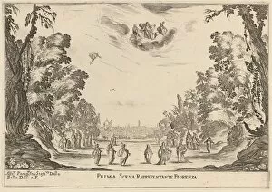 Bella Stefano Della Gallery: Prima Scena Representanta Firenza, 1637. Creator: Stefano della Bella