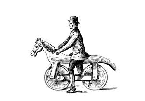 Primitive bicycle, a form of dandy horse, c1818