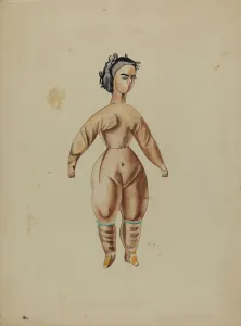 Watercolor And Graphite On Paperboard Collection: Primitive Doll, c. 1936. Creator: Percival Jenner