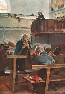 Genre Scene Gallery: Primitive Methodists at Prayer, c1889, (c1902). Creator: Unknown