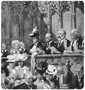 Thanksgiving Prints: Prince Albert at the abbey thanksgiving service for his parents safe return from India