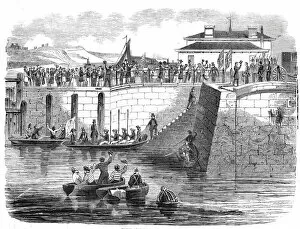 Cheering Gallery: Prince Albert landing at Dover, 1844. Creator: Unknown