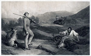 Landseer Gallery: Prince Albert stag hunting, mid-19th century. Artist: Edwin Henry Landseer
