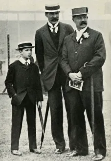 Leonard Russell Prints: Prince Albert with his tutor and Lord Desborough, 1908, (1947). Creator: Unknown