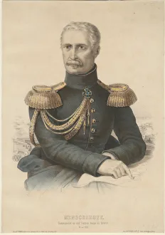 Prince Alexander Sergeyevich Menshikov (1787-1869), 1855. Artist: Anonymous Prince Alexander Sergeyevich Menshikov (1787-1869), 1855. Artist: Anonymous