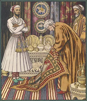 Ivan Yakovlevich 1876 1942 Prints: Prince Ali buying a carpet. Illustration for Arabian Fairy Tales