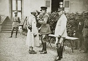 Decorating Prints: Prince Arthur of Connaught decorating a French sergeant, France, World War I, c1914-c1918