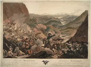 Prince Bagration leads the cossacks to attack in the Alpes, 1805. Artist: Porter