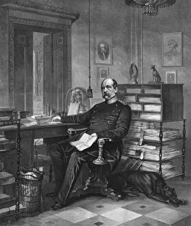 Bismarck Collection: Prince Bismarck in his study, 1875