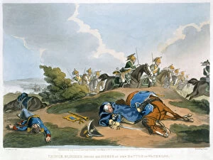 Battle Of Ligny Collection: Prince Blucher under his Horse at the Battle of Waterloo, 1815