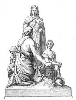 The Prince Consort National Memorial: Agriculture, by W. Calder Marshall, R.A. 1872. Creator: Unknown